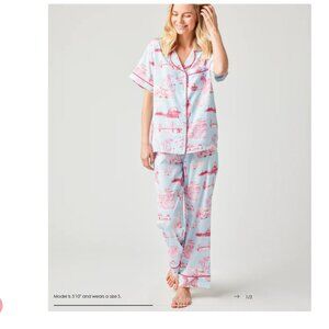 Katie Kime California Toile Cotton Blend Pajamas Size XL